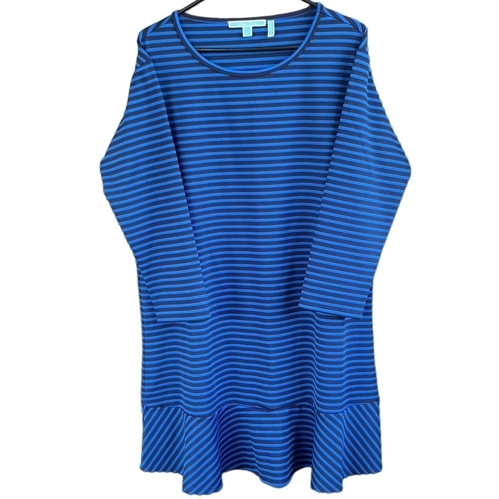 Like New Draper James Striped Ruffle Hem Dress Size Large